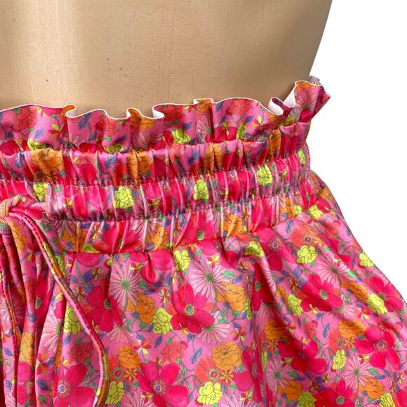 Love Shack Fancy Citrine Passion Sound Beach Floral Ruffle Mini Skirt SZ XS - Picture 7 of 13